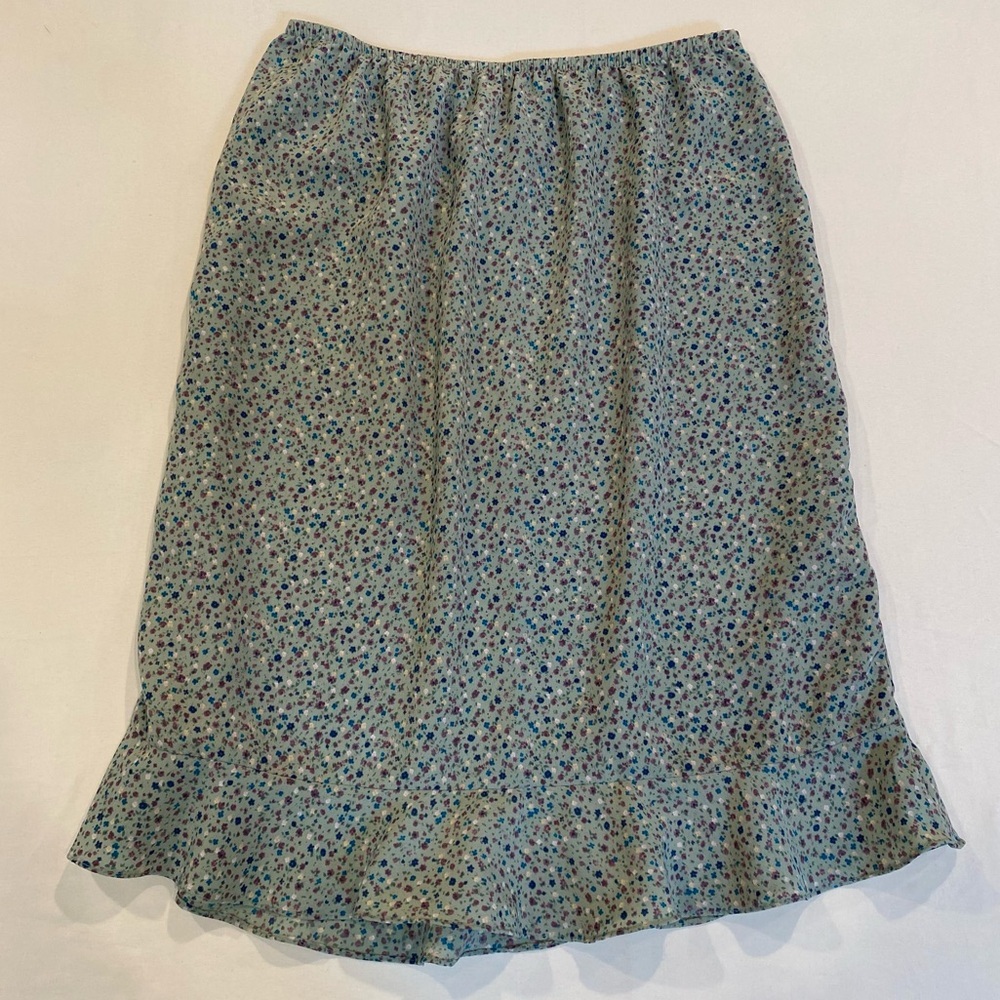 Vintage 90s Floral Midi Skirt
